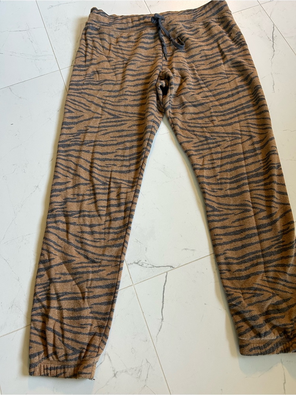 PJ Salvage Tan and Black Tiger-Stripe Joggers